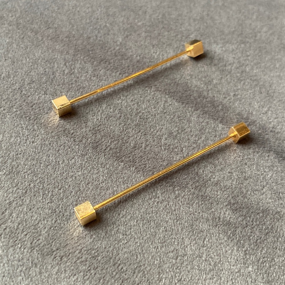 Gold Finish Square Collar Bars